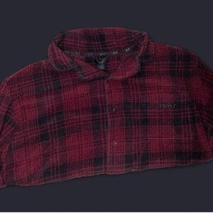 SKIMS Men's Red and Black Plaid Sweatpants